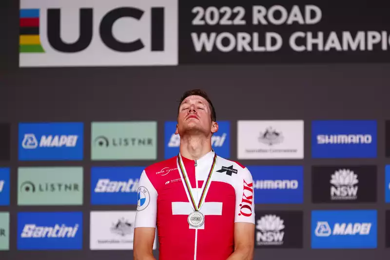 I'm crying" - Stefan Küng misses out on the World Time Trial title by 3 seconds.