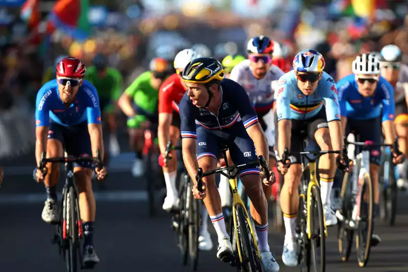 While defending champion Alaphilippe struggled, Laporte won the World Championship silver medal for France.