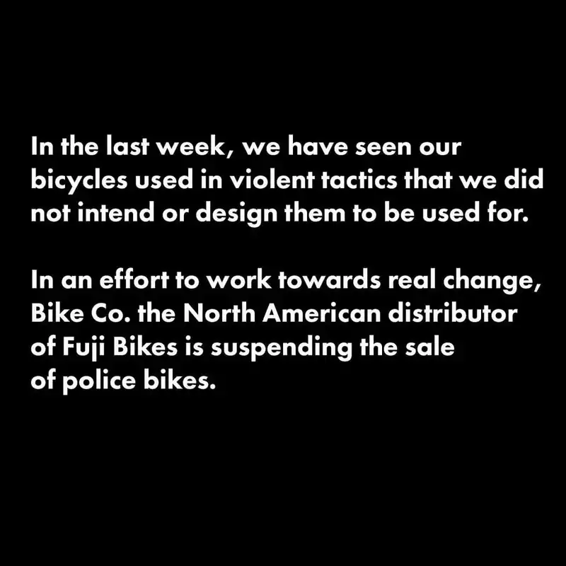 Fuji Suspends Bicycle Sales to U.S. Police Following Violence Against Protesters