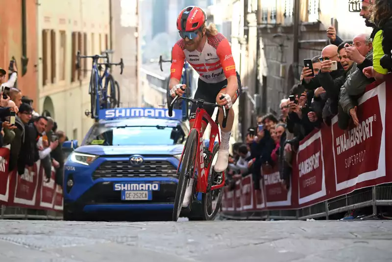 No excuses. Quinn Simmons regrets his third mistake at Strade Bianche