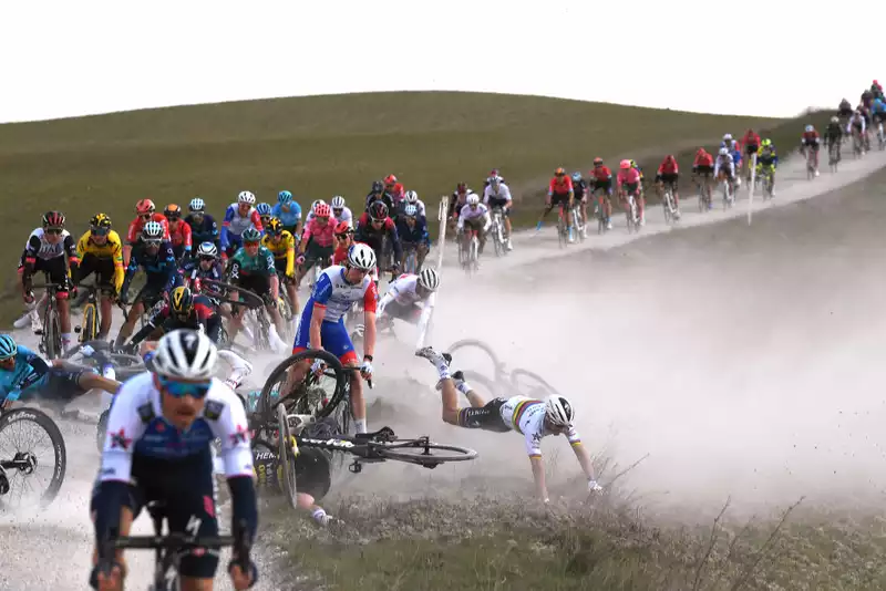 A year after a dramatic crash, Alaphilippe returns willingly to Strade Bianche