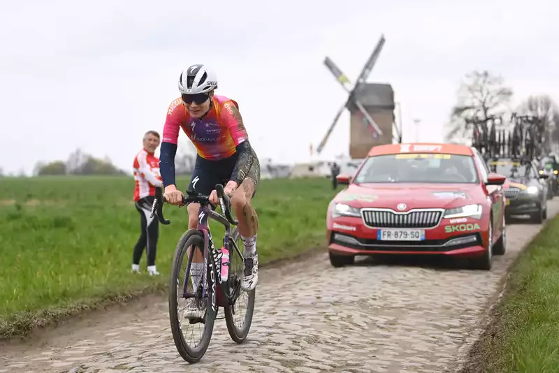 Kopecký, Longo-Borghini Crashes at Paris-Roubaix Fam.