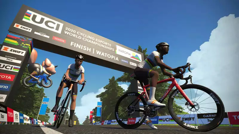 van Hulten, van der Breggen, Pidcock, Bettiol, and Uran compete in the 1st Esports World Championship