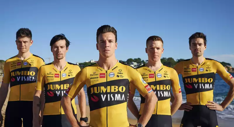 Jumbo Visma, 2020 race kit in black and yellow