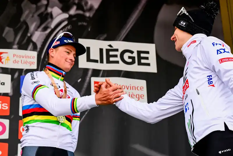 Even at his best, it's hard to keep up with Taddei" Van der Pol on the podium in Liège