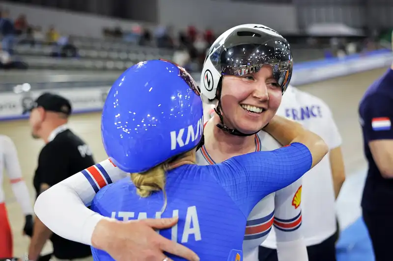 Katie Archibald of the Paris Olympics after breaking her leg in a funny garden accident