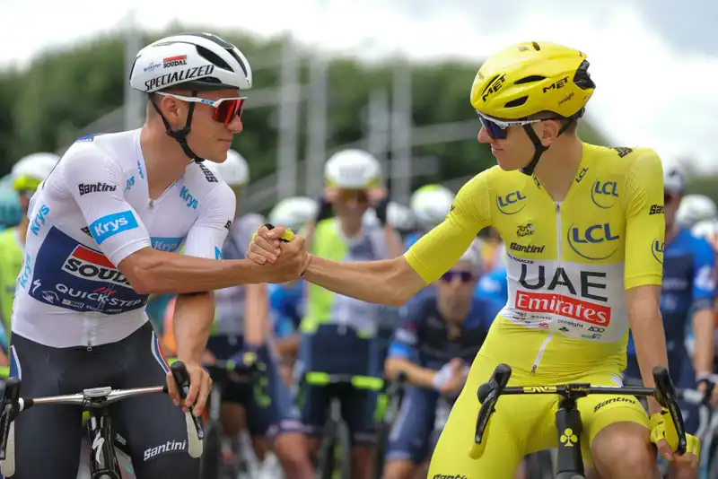 Taddei Pogachar names Lemko Evenpoel, second in the Tour de France stage 7 time trial, as the favorite to win.