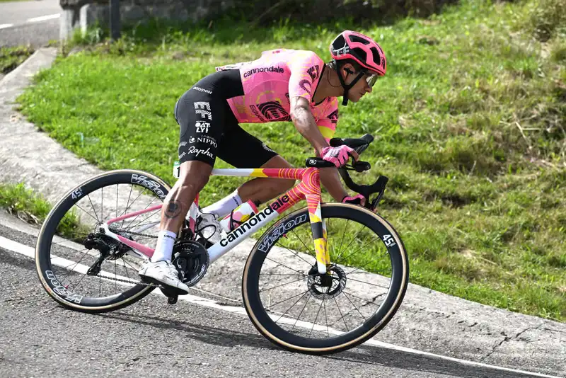 Richard Karapas celebrates his return to the GC front at the Vuelta a España.